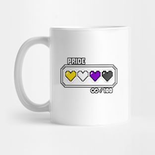 Non-binary Pride Videogame Life Bar Hearts Mug